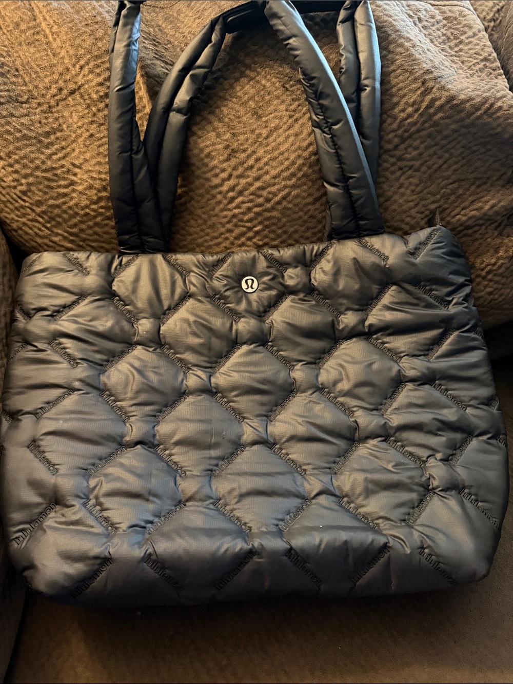 lululemon athletica Black Quilted Puffer Tote